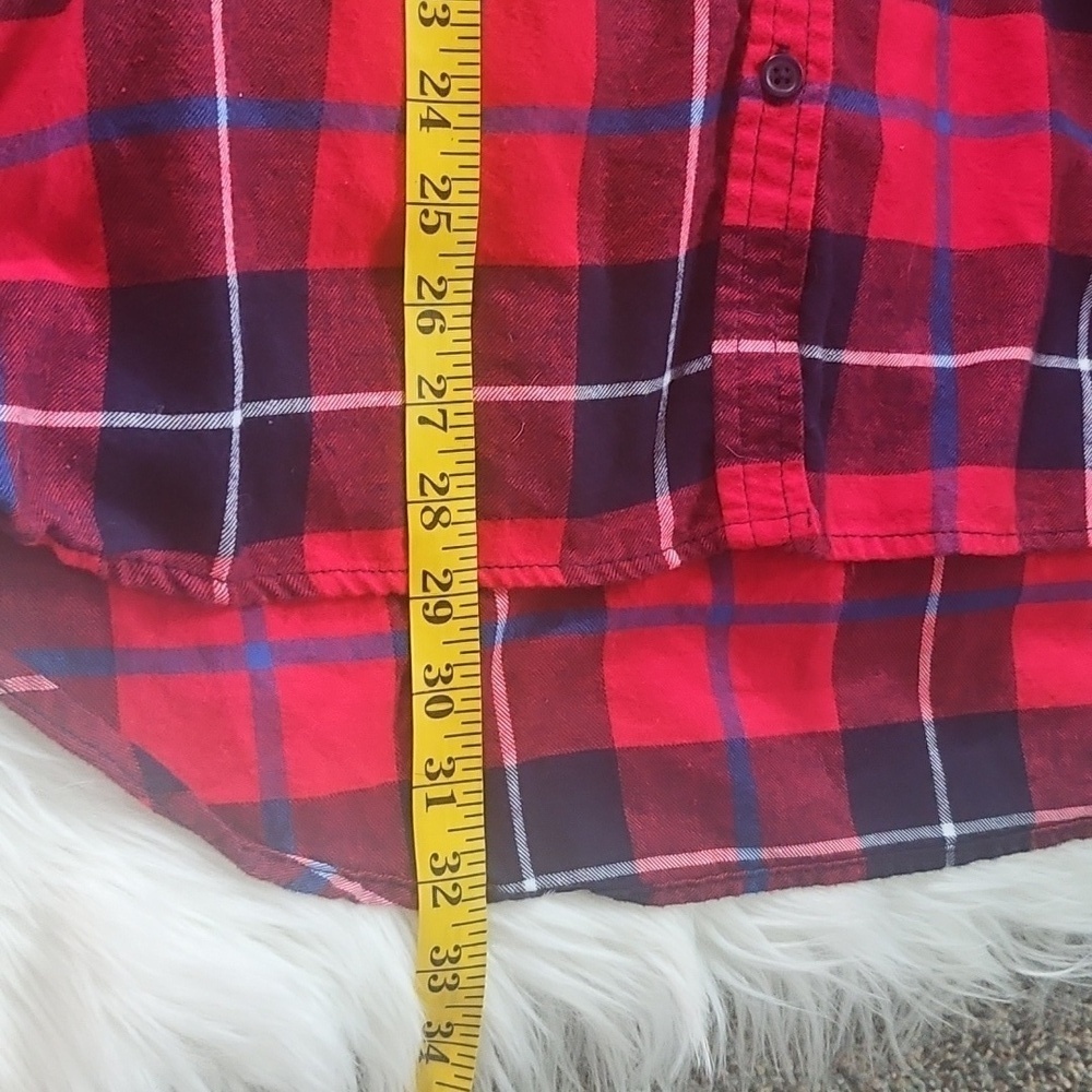 beachlunchlounge Red and Blue Plaid Hi-Low Button Down - Picture 10 of 10